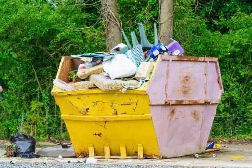 Construction site with demolition waste
