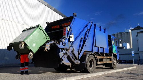 Victoria skip hire service truck on site