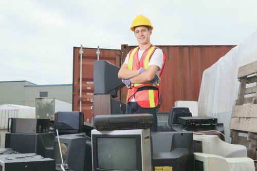 Various types of waste being sorted for recycling