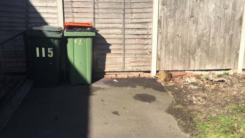 Office area with a mini skip for waste management